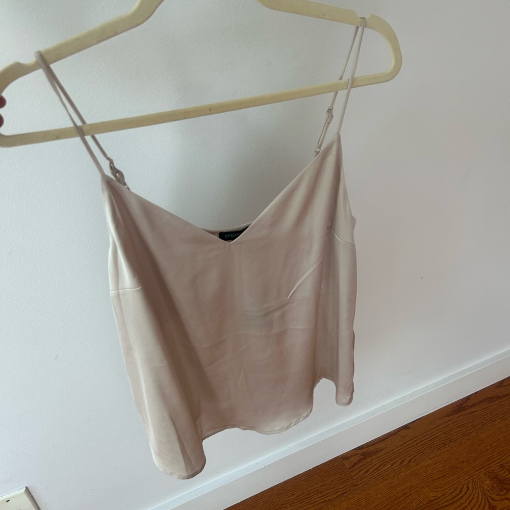 Elegant Cream Spaghetti Strap Top satin